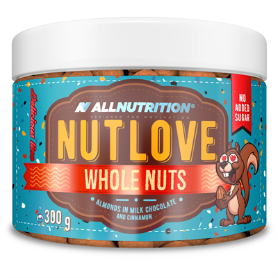 ALLNUTRITION NUTLOVE WHOLENUTS – Бадеми в млечен шоколад с канела