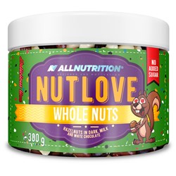 NUTLOVE WHOLENUTS – Лешници в тъмен, млечен и бял шоколад