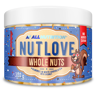 ALLNUTRITION NUTLOVE WHOLENUTS – БАДЕМИ В БЯЛ ШОКОЛАД С КОКОС