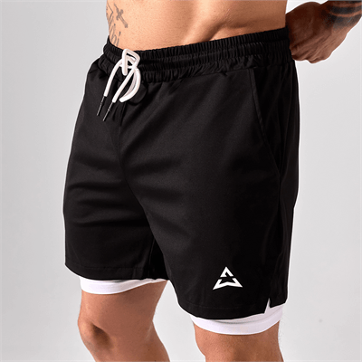 Allwear ШОРТИ 2 в 1 BLACK-WHITE